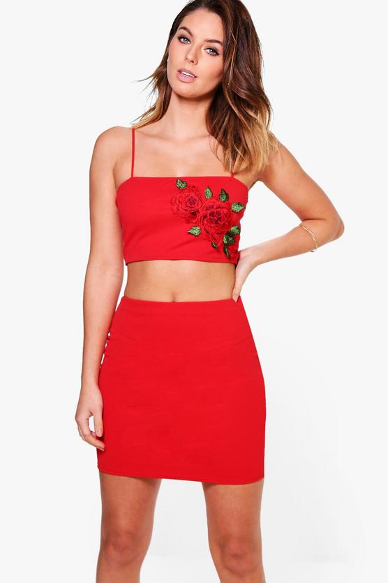 Reeva Embroidered Crop & Mini Skirt Co-Ord